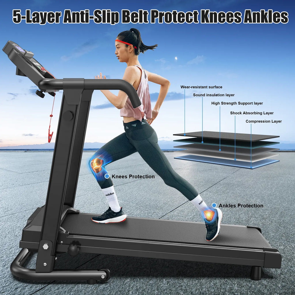 Foldable Home Treadmill - Motorized Walking Pad with 2.5HP Motor, 300 lbs Capacity, APP Control, LED Display, Compact Design